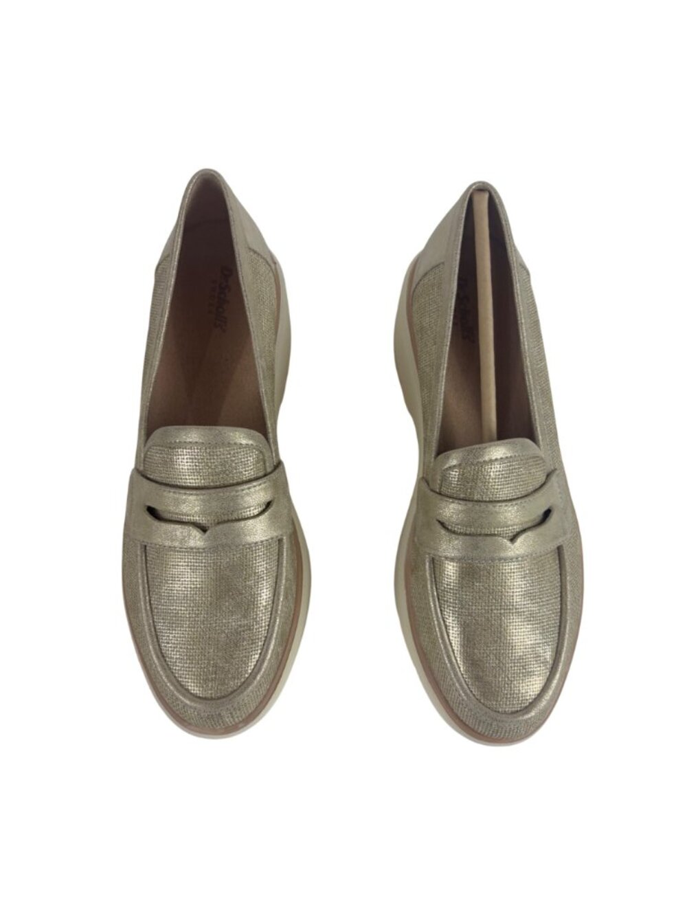 Dr. Scholl's Nice Day Max Platform Loafers Womens Size 10 Metallic Gold Slip-On - Picture 3 of 10